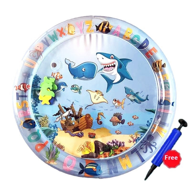 Shopi Vella cooling pet bed for summer with ocean animal design and free hand pump included