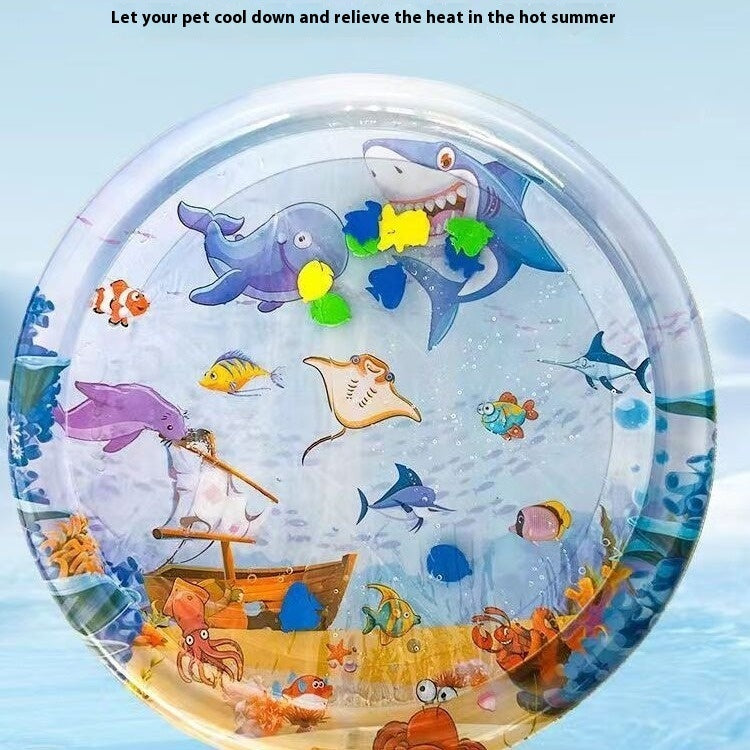 Shopi Vella cooling pet bed for summer with underwater sea creature design for pets