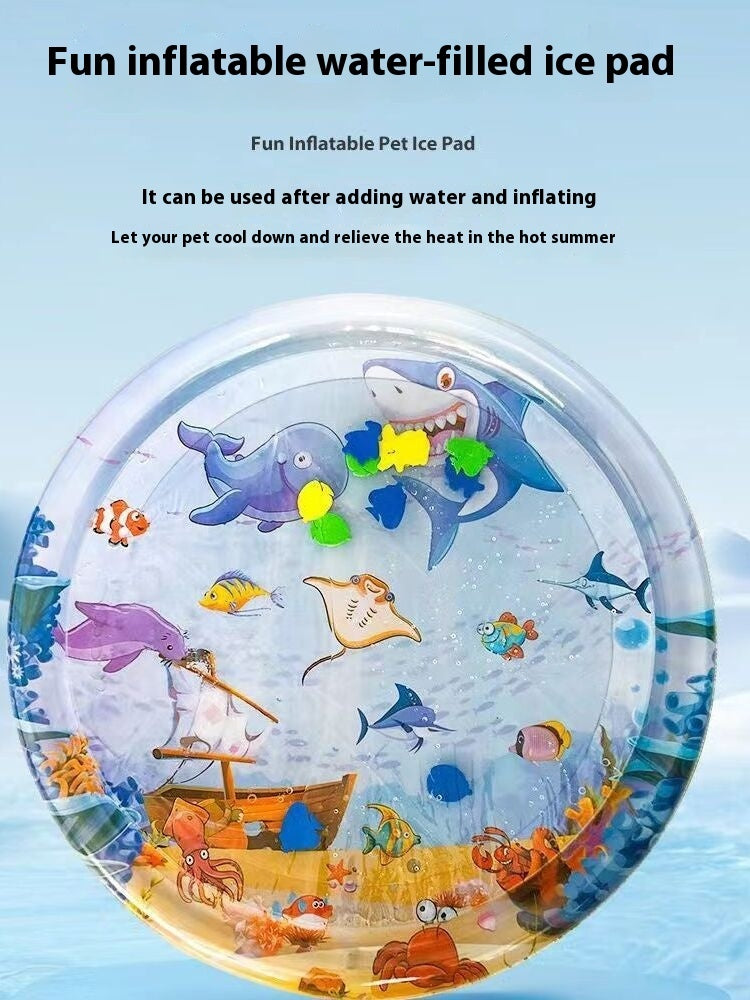 Shopi Vella cooling pet bed for summer inflatable water-filled ice pad with ocean animal design
