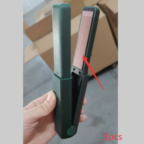 Cordless hair straightener for travel with compact green design held in hand by Shopi Vella