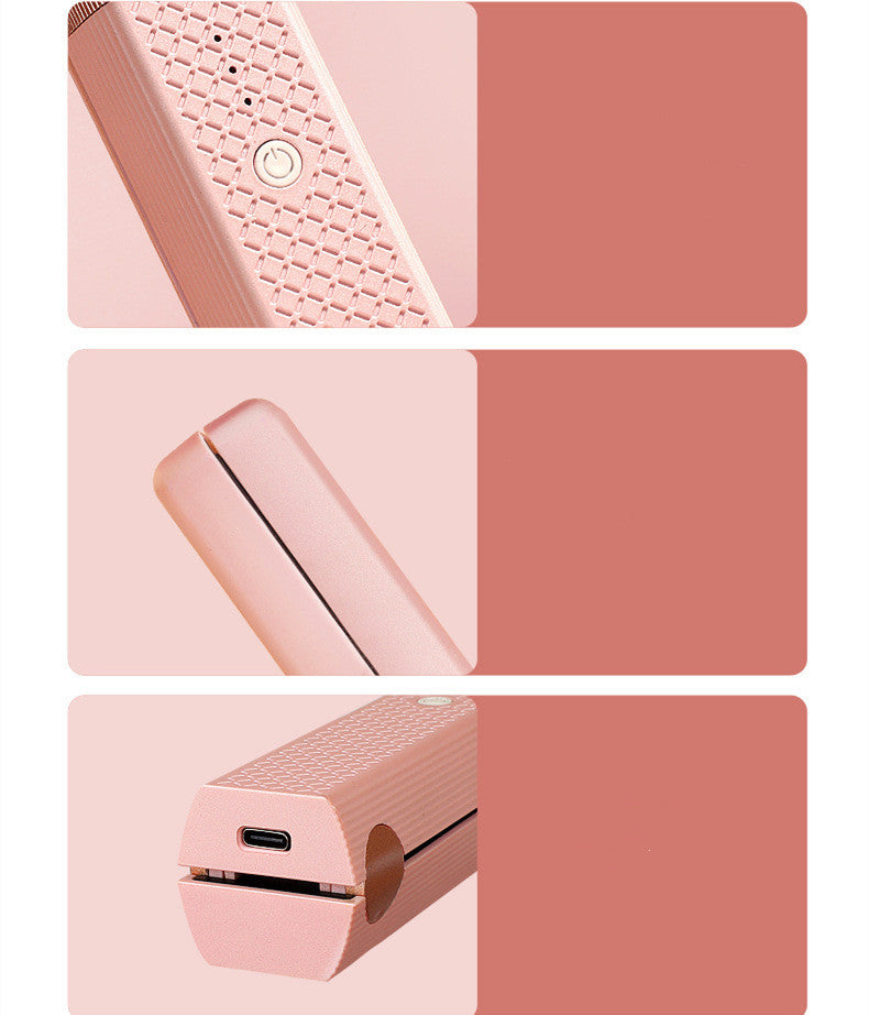 Shopi Vella cordless hair straightener for travel in pink with textured grip and USB charging port