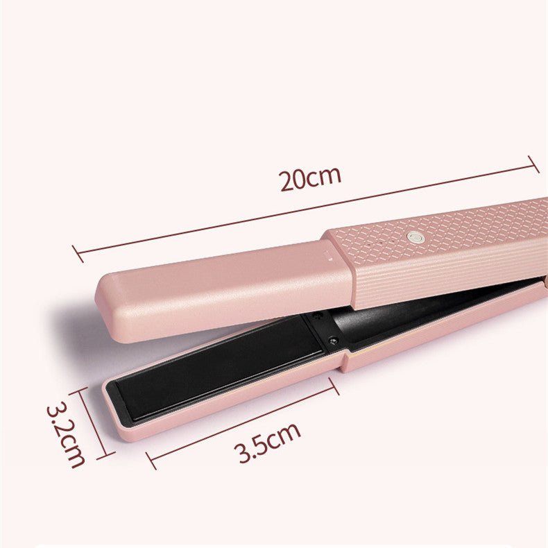 Shopi Vella cordless hair straightener for travel in pink with compact 20cm length and sleek design