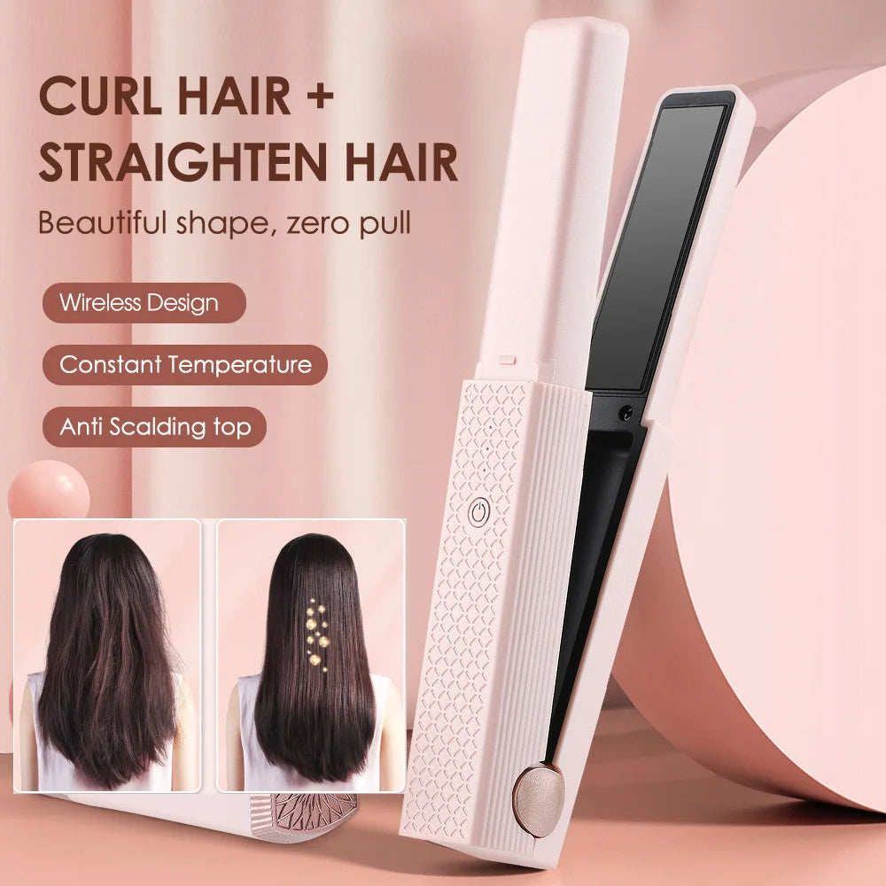 Shopi Vella cordless hair straightener for travel with wireless design and anti scalding top