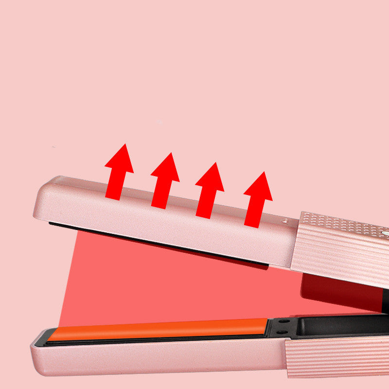 Shopi Vella cordless hair straightener for travel in pink with heat indicators and compact design