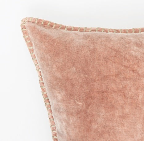 Shopi Vella pink cotton decorative pillow 19x19 inch pillow case with stitched trim