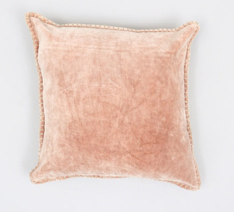 Shopi Vella cotton decorative pillow 19x19 inch with soft plush texture in light pink
