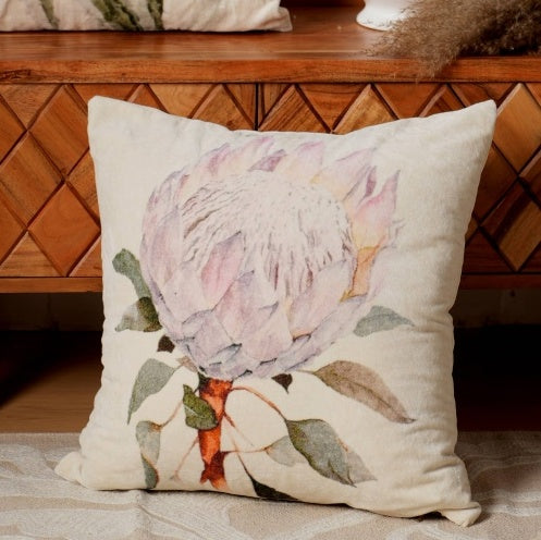 Shopi Vella pillow case featuring a cotton velvet cushion with filler and floral design