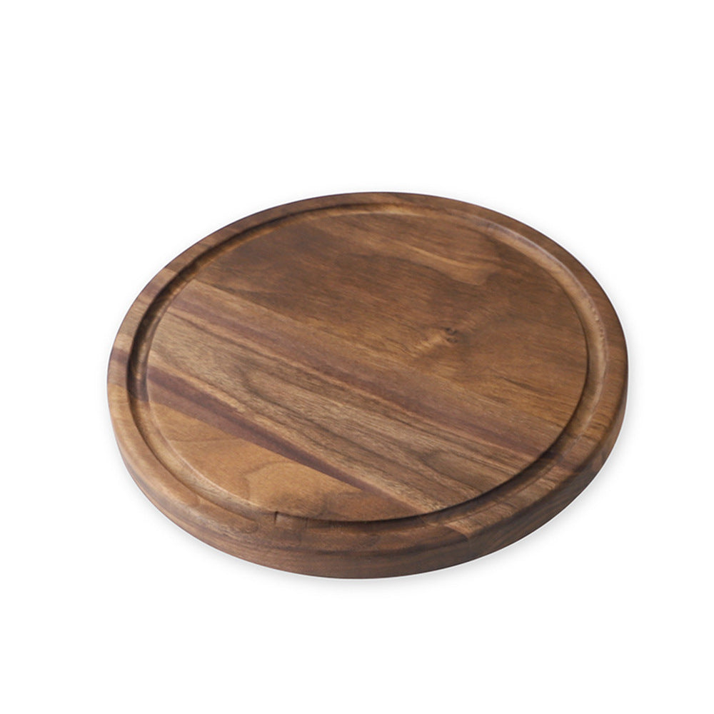 Shopi Vella creative wood cutting board for kitchen round wooden chopping board with juice groove