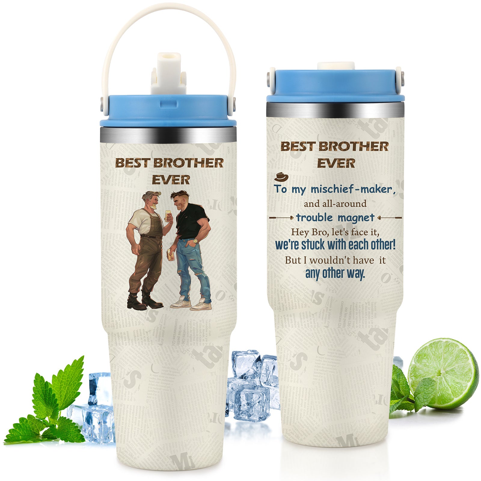 Shopi Vella custom gift tumbler for couples with Best Brother Ever design and heartfelt message