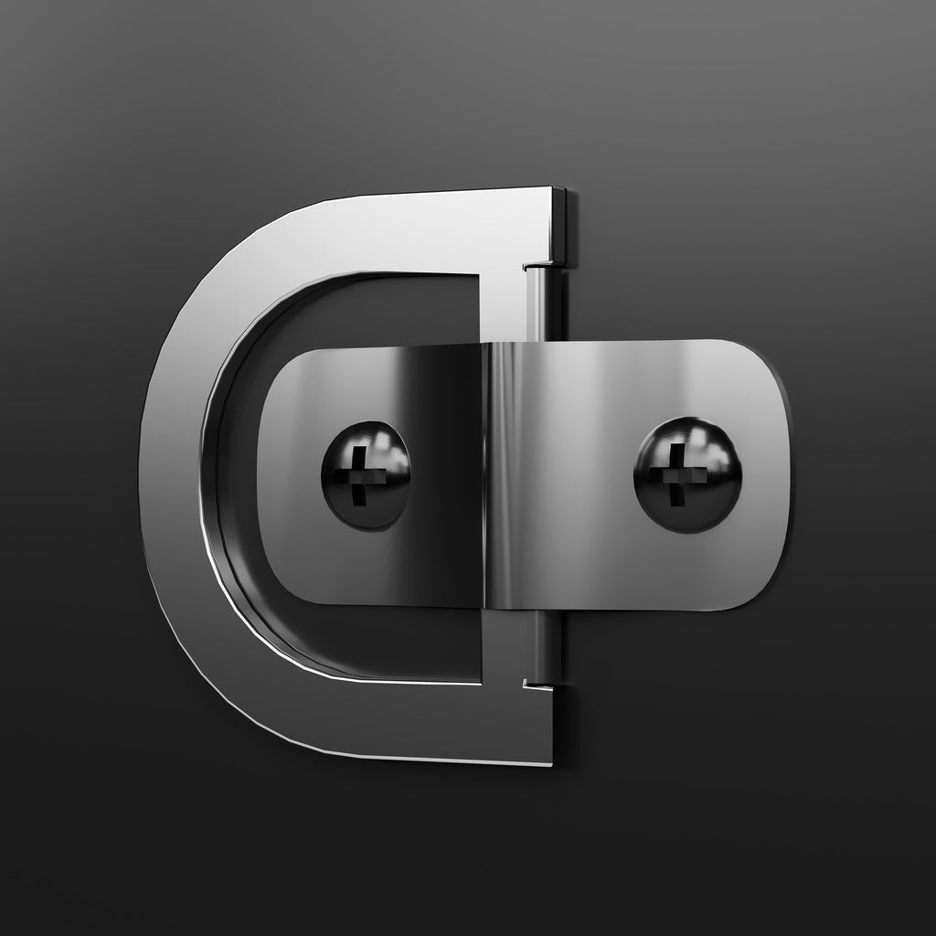Close-up of a metal latch lock for weather resistant steel package mailbox by Shopi Vella