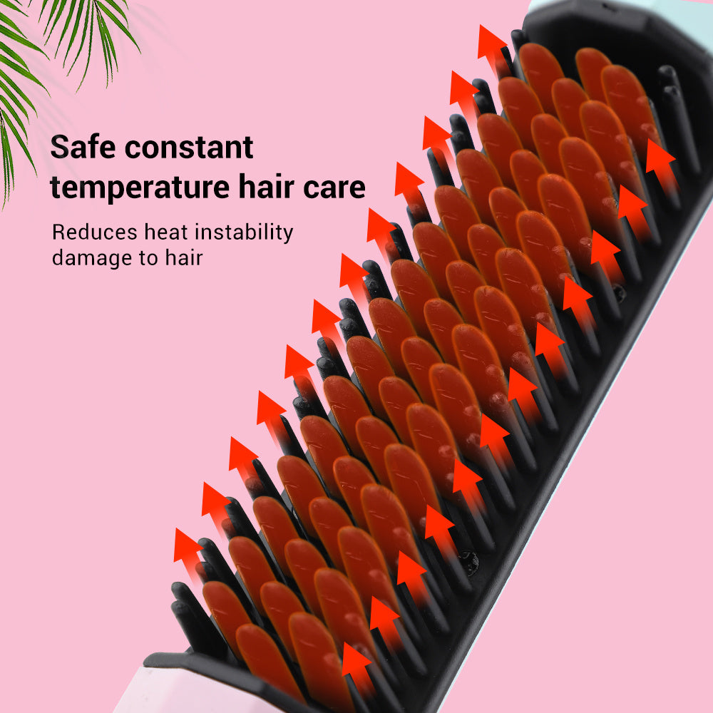 Rechargeable hair straightening comb with safe constant temperature for hair care by Shopi Vella