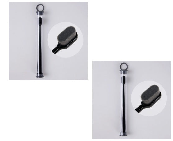 Shopi Vella deep cleaning toothbrush for travel with sleek black handle and soft bristles for bathroom storage