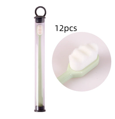 Shopi Vella bathroom storage deep cleaning toothbrush for travel with soft bristles in transparent case