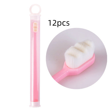 Shopi Vella deep cleaning toothbrush for travel in pink with soft bristles and protective case