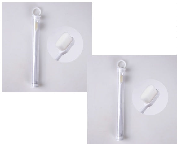 Shopi Vella bathroom storage clear travel tube with deep cleaning toothbrush for travel inside