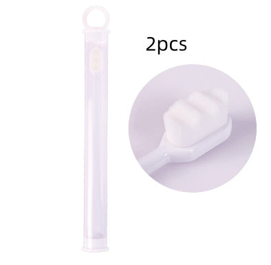 Shopi Vella bathroom storage deep cleaning toothbrush for travel with white bristles and protective case 2pcs