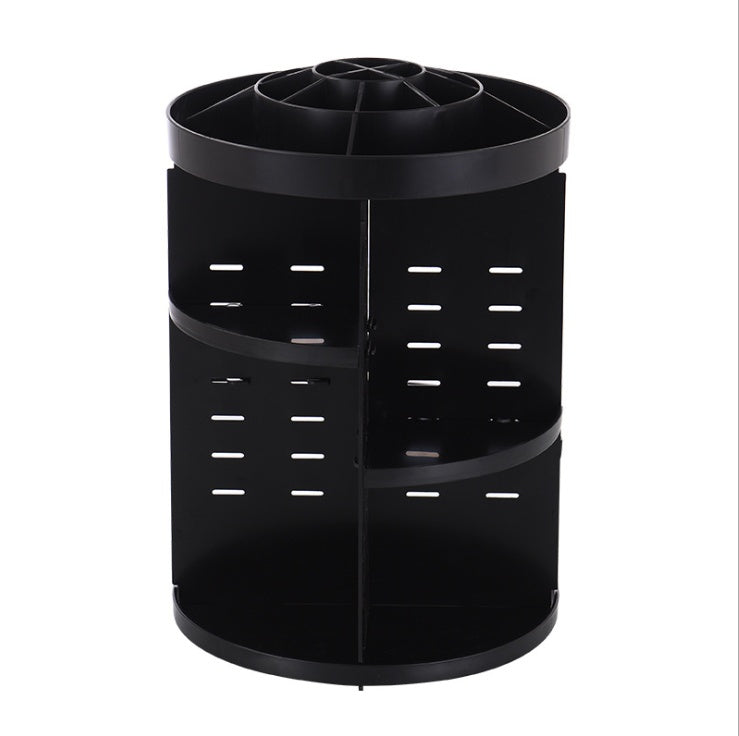 Shopi Vella black diamond wave makeup organizer with multiple compartments for storage bottles and jars