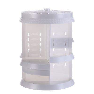 Shopi Vella diamond wave makeup organizer clear white rotating storage bottle and jar holder