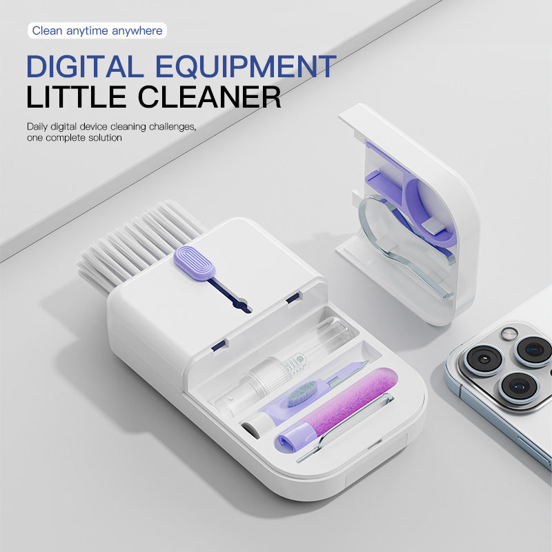 Shopi Vella multifunctional keyboard cleaning brush kit with white and purple cleaning tools for digital devices