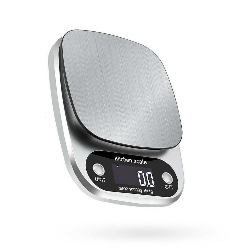 Shopi Vella digital kitchen food scale with stainless steel platform and LCD display for precise measurements
