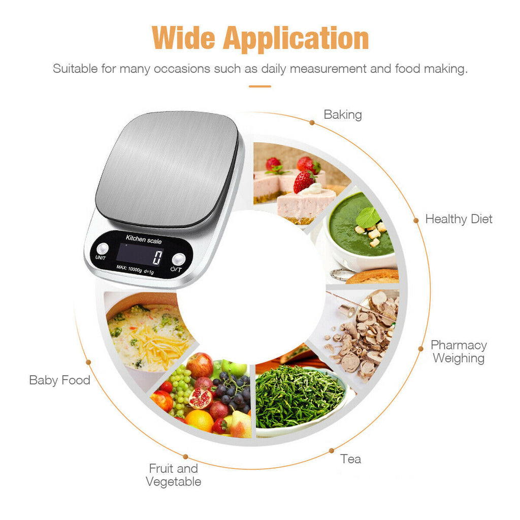 Shopi Vella digital kitchen food scale with stainless steel platform for baking healthy diet and baby food