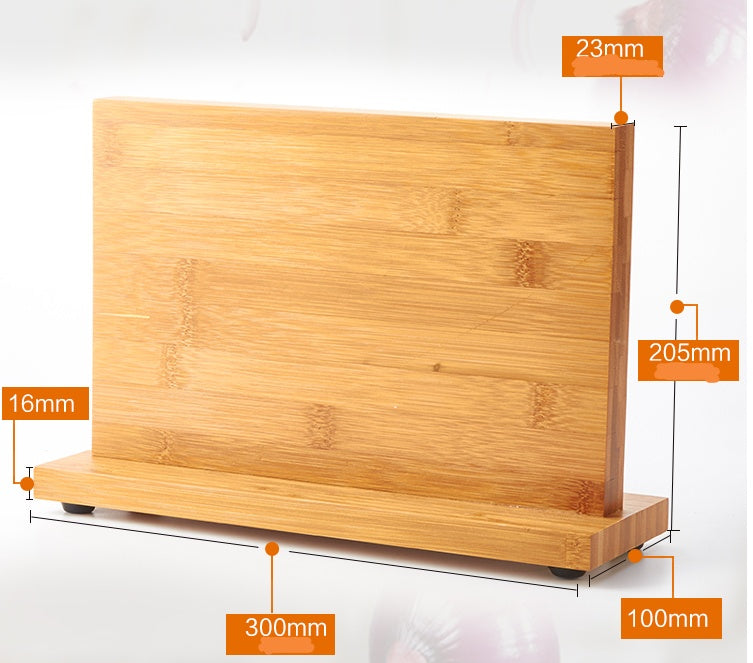 Shopi Vella wooden magnetic knife holder for kitchen with dimensions 300mm by 205mm by 100mm