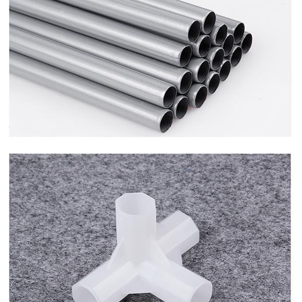 Metal tubes and plastic connectors for assembling Shopi Vella double row shoe cabinet frame