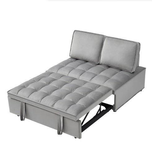 Gray double seat sofa bed with detachable backs in sleeping sofa configuration from My Store