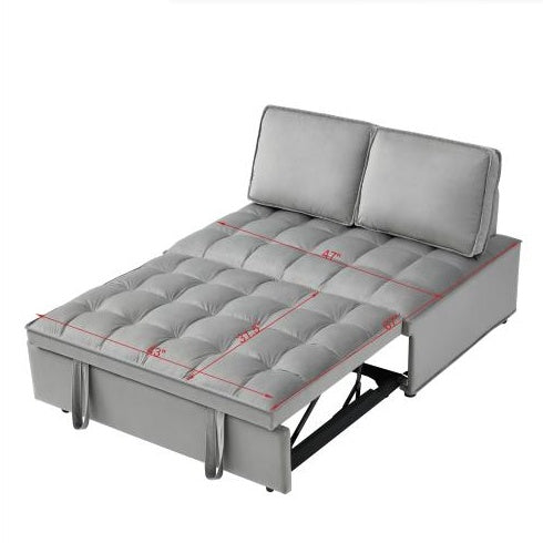 Gray double seat sofa bed with detachable backs sleeping sofa from My Store with tufted cushions
