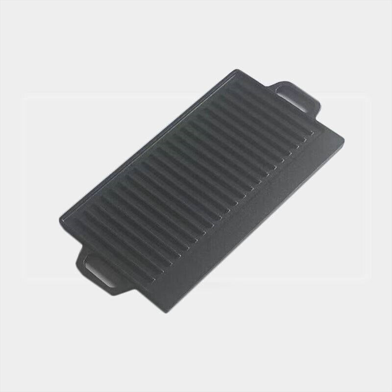 Shopi Vella double sided cast iron griddle pan with handles for even cooking and grilling