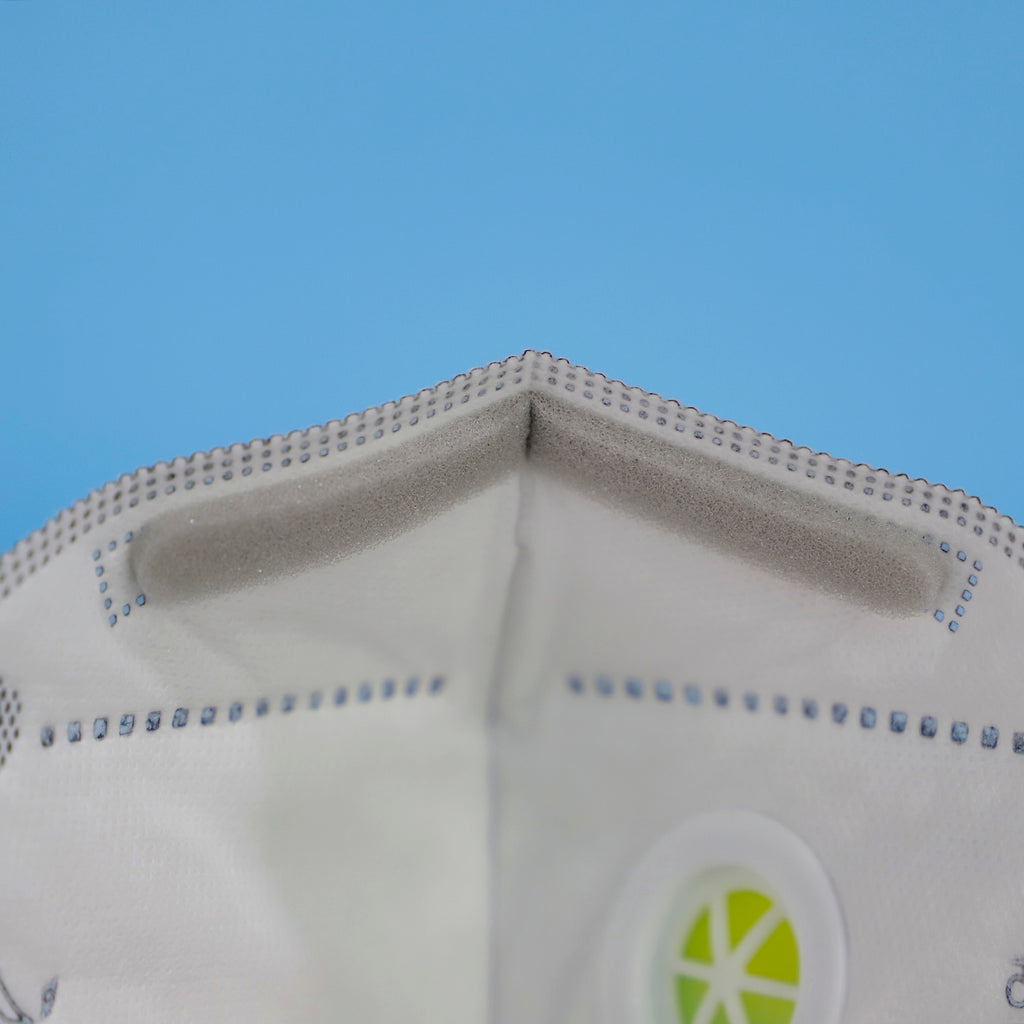 Close-up of Shopi Vella dustproof industrial protective mask with valve and foam nose cushion