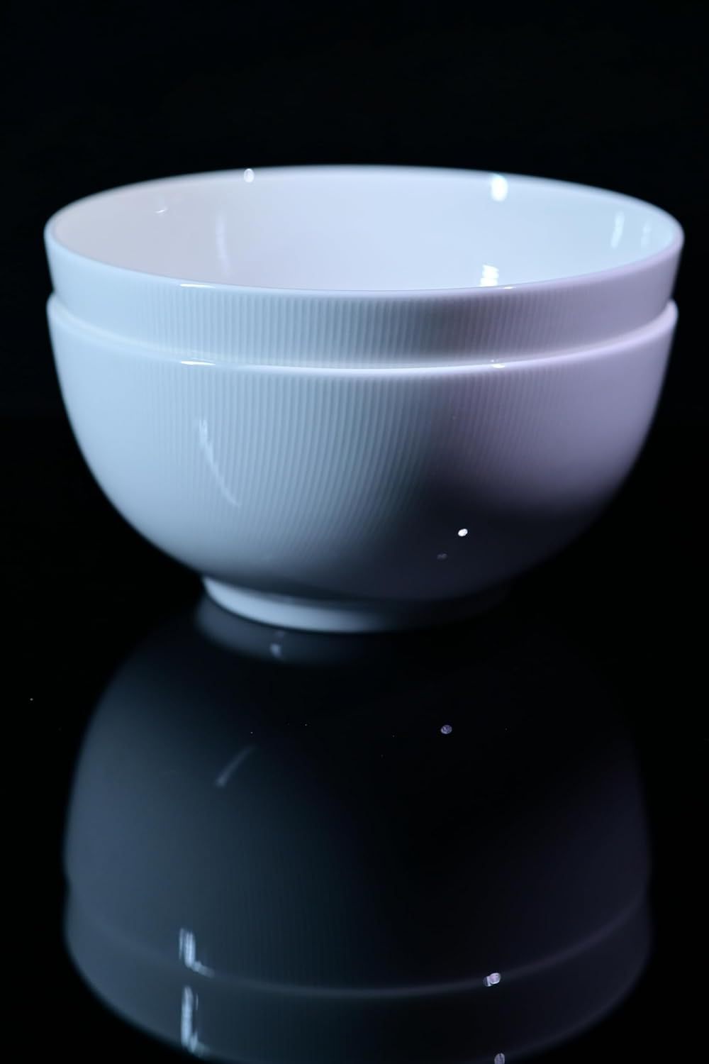 8 inch large soup bowl set white ceramic bowls stacked with textured design