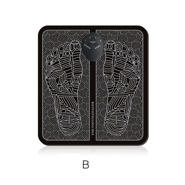 Shopi Vella electric foot circulation pad with black design and foot pattern for home storage use