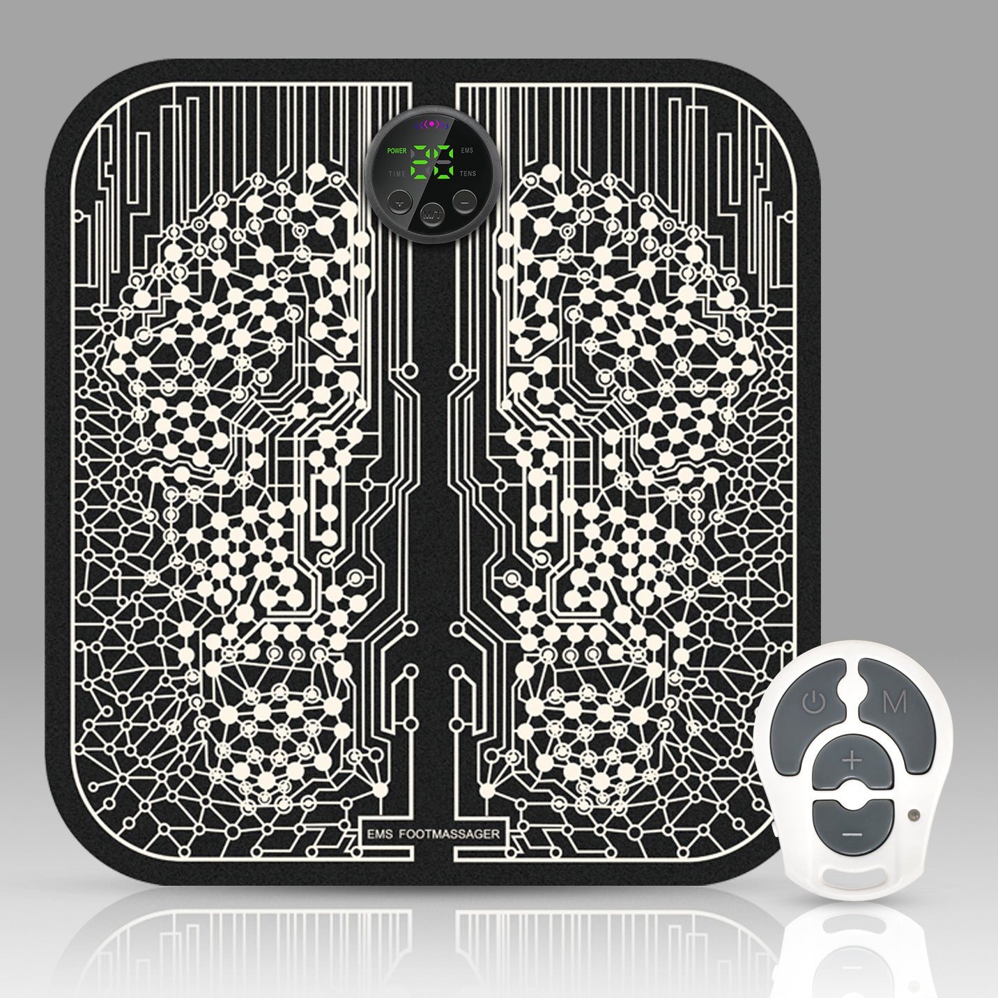 Shopi Vella electric foot circulation pad with digital display and remote control for improved foot massage