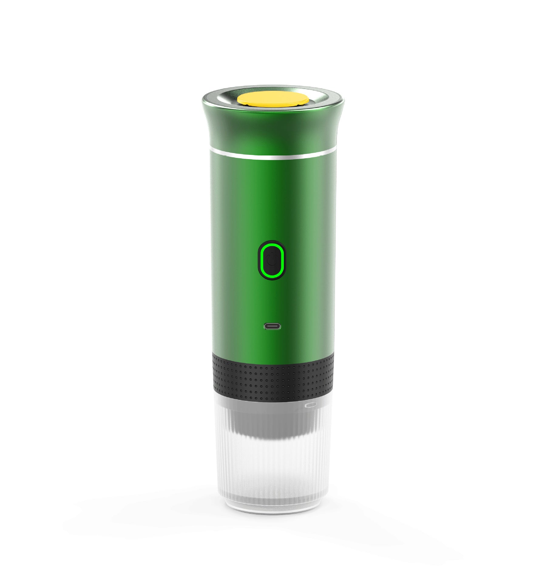 Shopi Vella green electric grinder coffee maker with transparent container for kitchen storage