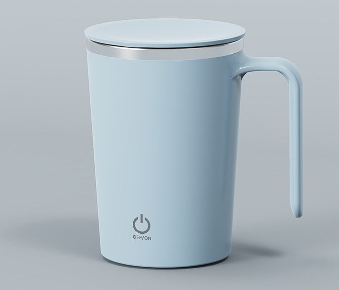 Shopi Vella blue electric mixing coffee cup with lid and handle for kitchen storage
