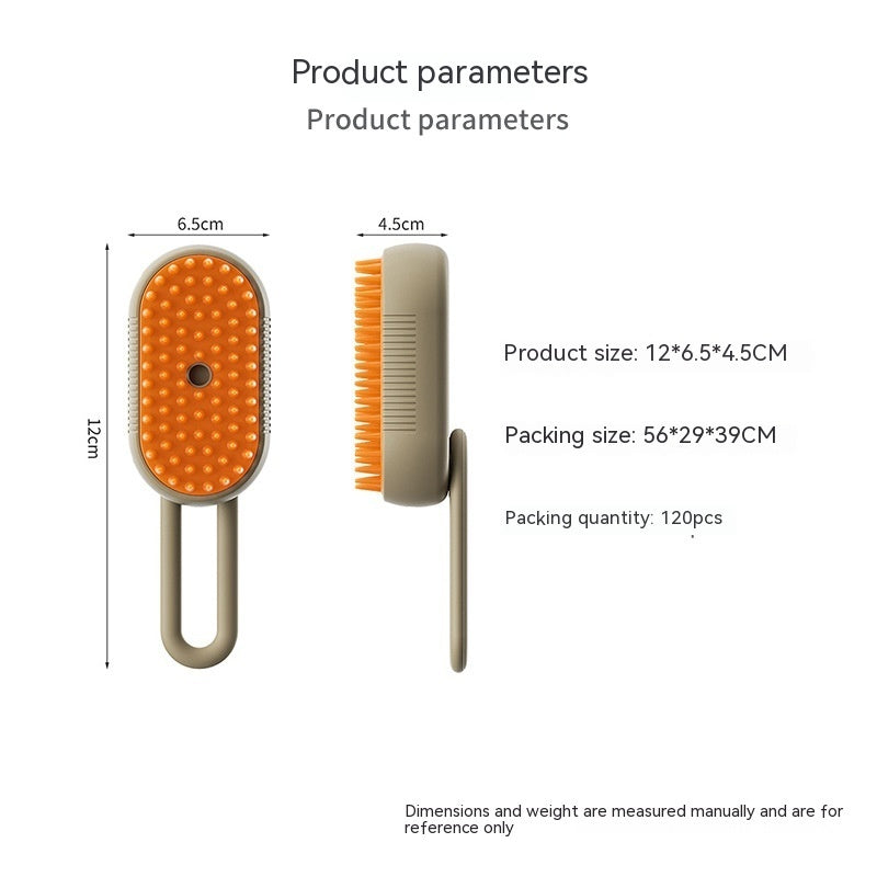 Shopi Vella electric pet grooming brush with orange bristles and ergonomic handle for easy grooming