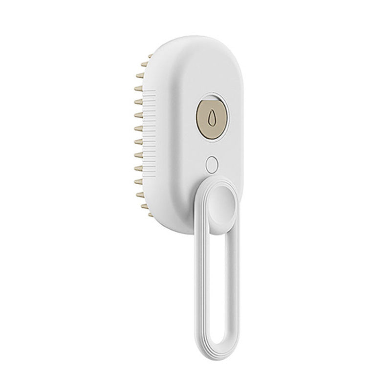Shopi Vella electric pet grooming brush in white with ergonomic handle and soft bristles