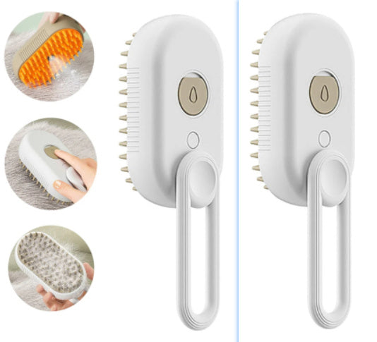 Shopi Vella electric pet grooming brush with soft bristles and easy hair removal handle