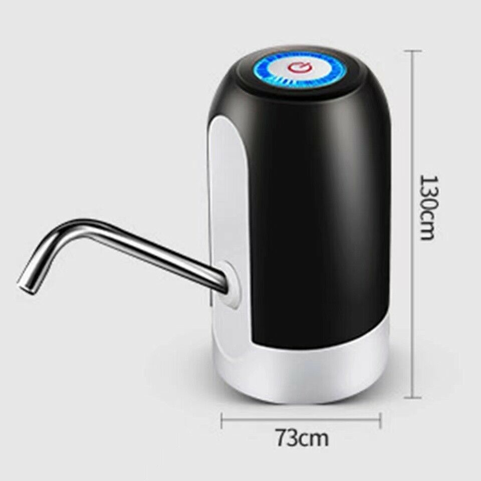 Shopi Vella electric water bottle dispenser in black and white with digital control and stainless steel spout