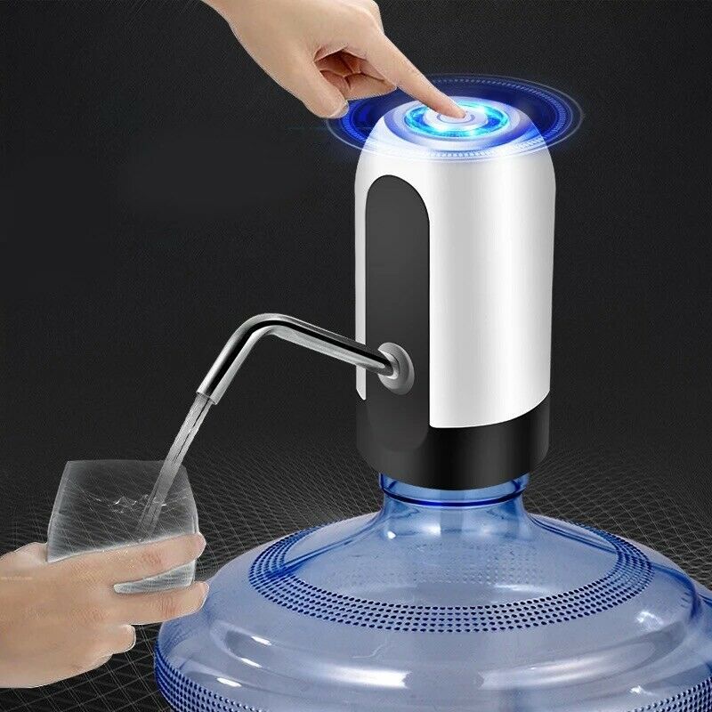 Shopi Vella electric water bottle dispenser pouring water into a glass with touch control