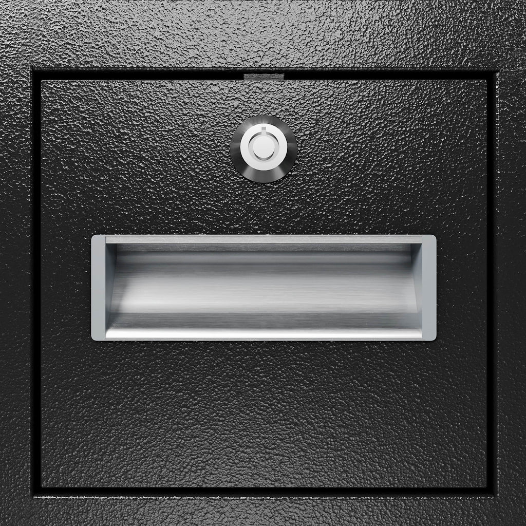 Shopi Vella black electronic security safe box with silver dial and handle for secure storage