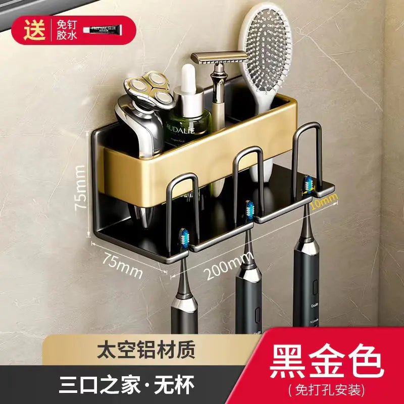 Shopi Vella Wall-Mounted Toothbrush Holder with Storage Cup