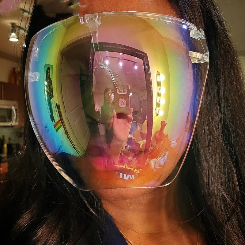 Shopi Vella faceshield protective glasses with clear reflective visor for full face coverage