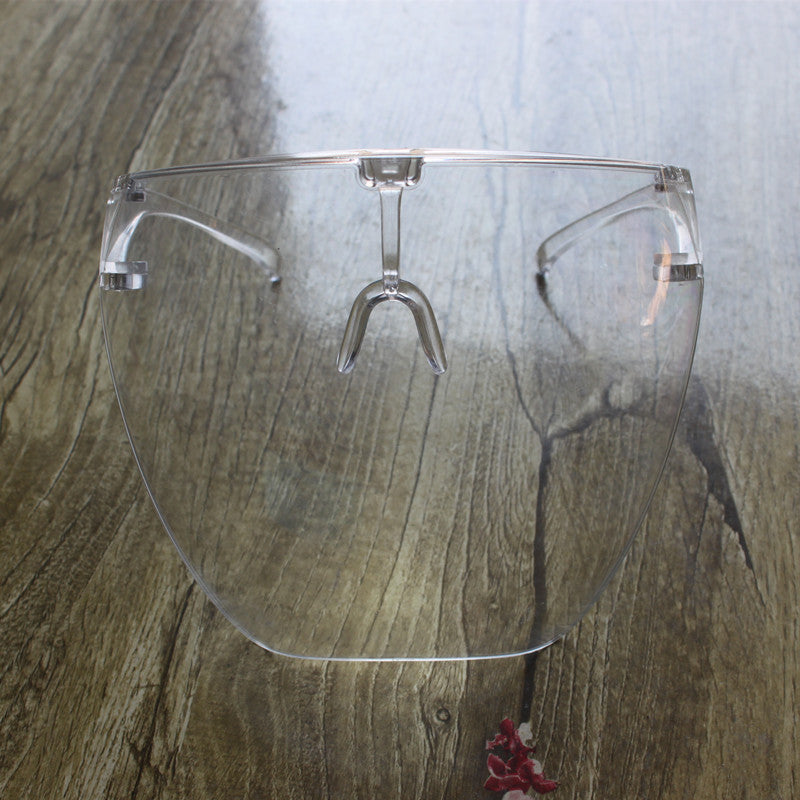 Clear faceshield protective glasses with transparent frame for home storage by Shopi Vella