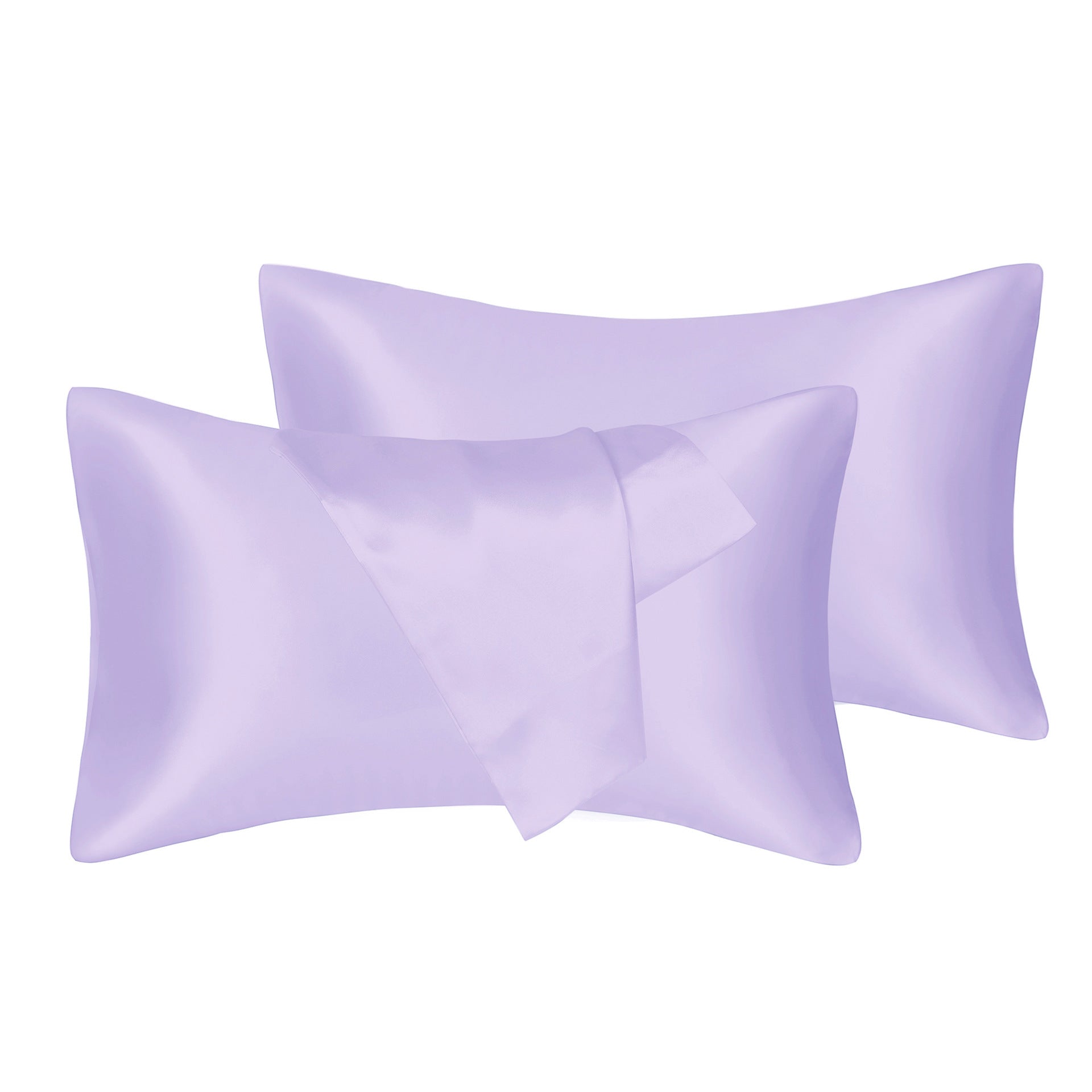 Shopi Vella lilac 75D artificial silk pillow cover set with smooth and shiny texture