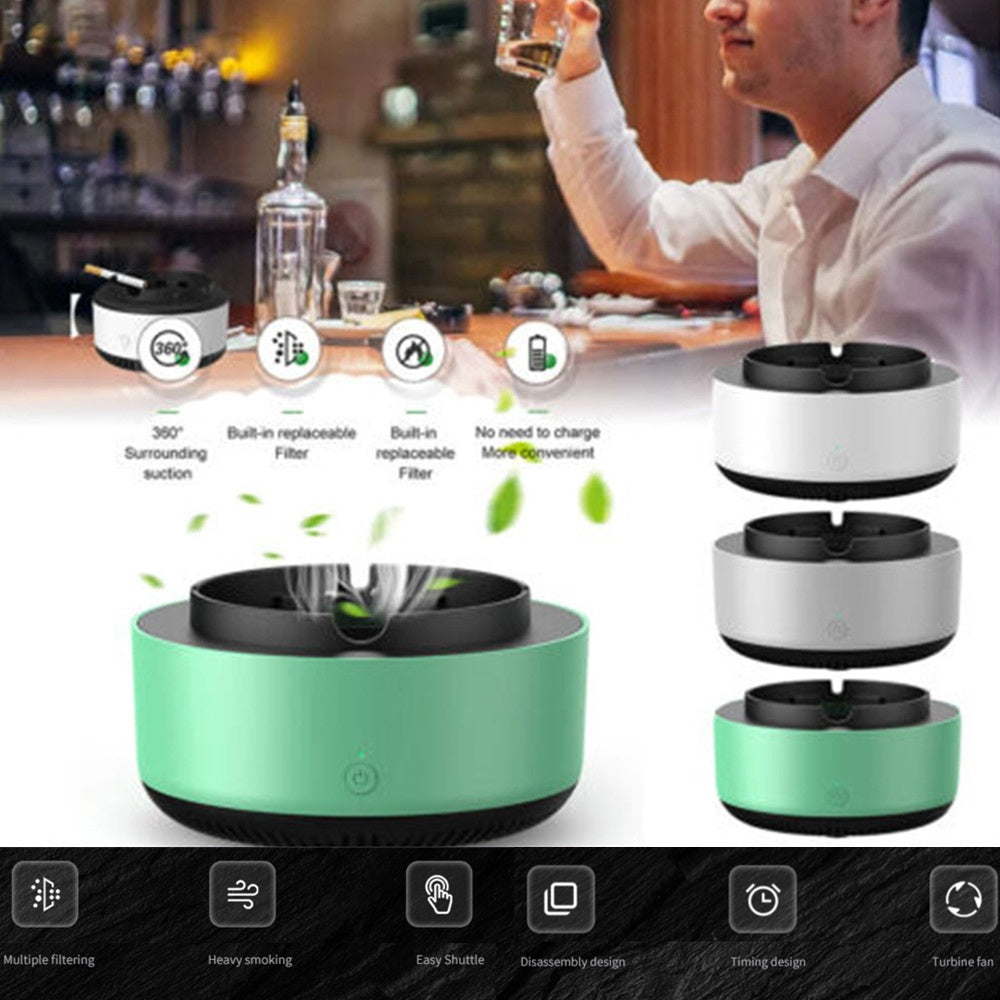 Shopi Vella smoke removal air purifier ashtray with 360 degree suction and replaceable filters