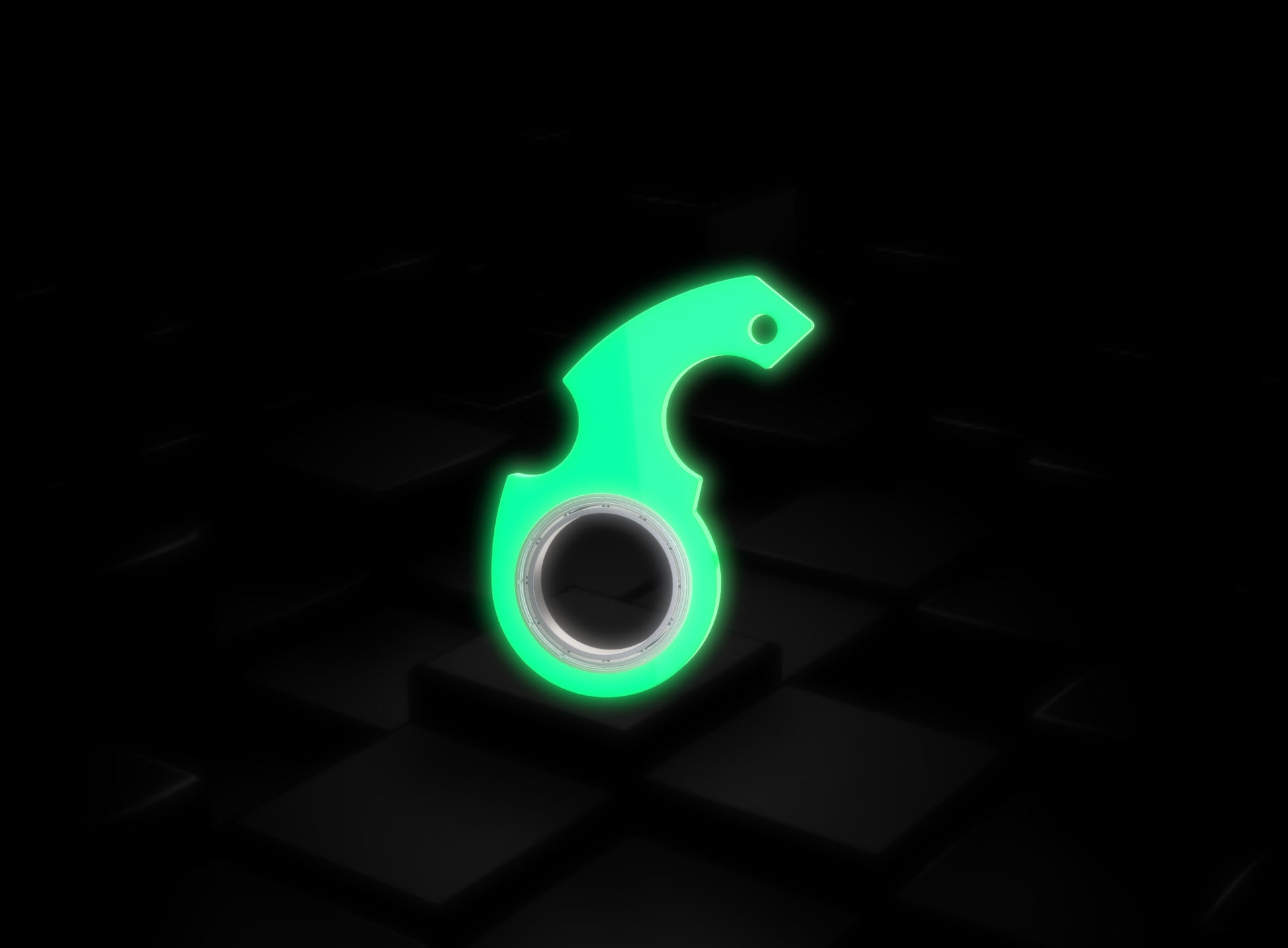 Glow in the dark finger spinner bottle opener with ergonomic design by Shopi Vella