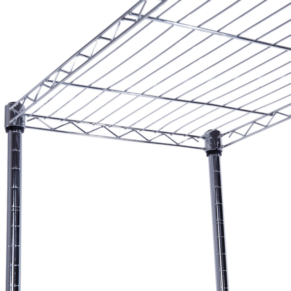 Shopi Vella five tier metal storage rack with durable wire shelves and sturdy black frame