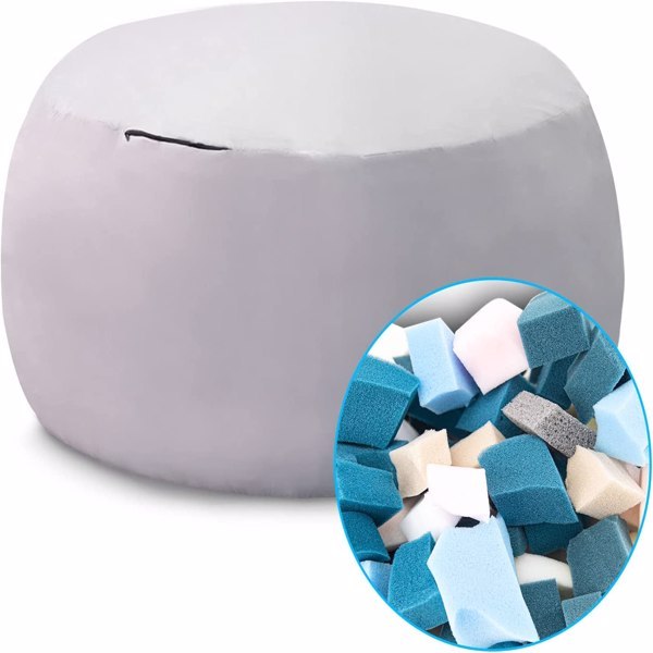 Shopi Vella fluffy velvet sofa bed cover in light gray with sponge filling for home storage and comfort